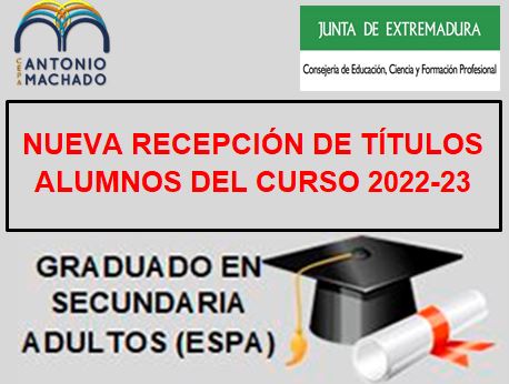Recepción de títulos ESPA curso 2022-23