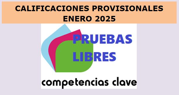 Calificaciones provisionales pruebas libres de Competencias Clave enero 2025