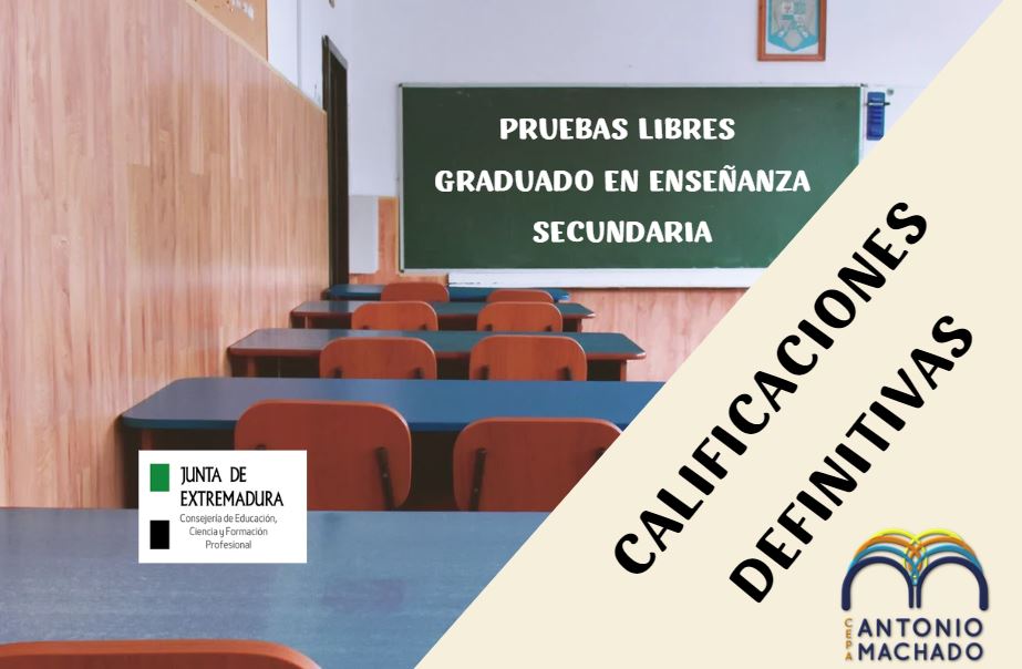 Pruebas libres GES junio 2025 – calificaciones definitivas