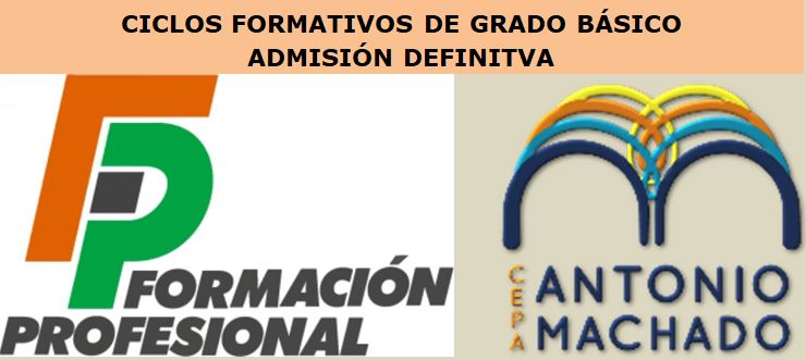 Grados Básicos FP curso 2025-26 – admisión definitiva